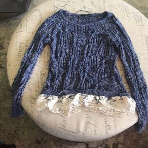 Blue lace sweater